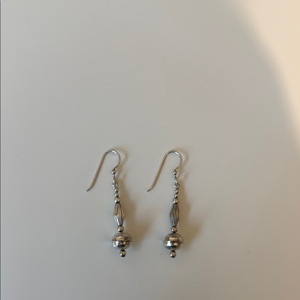 925 Sterling Silver Bead Dangle Earrings